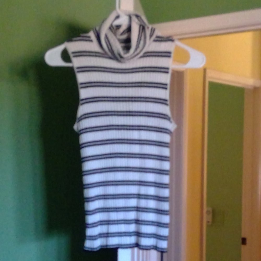 High Necked Striped Top